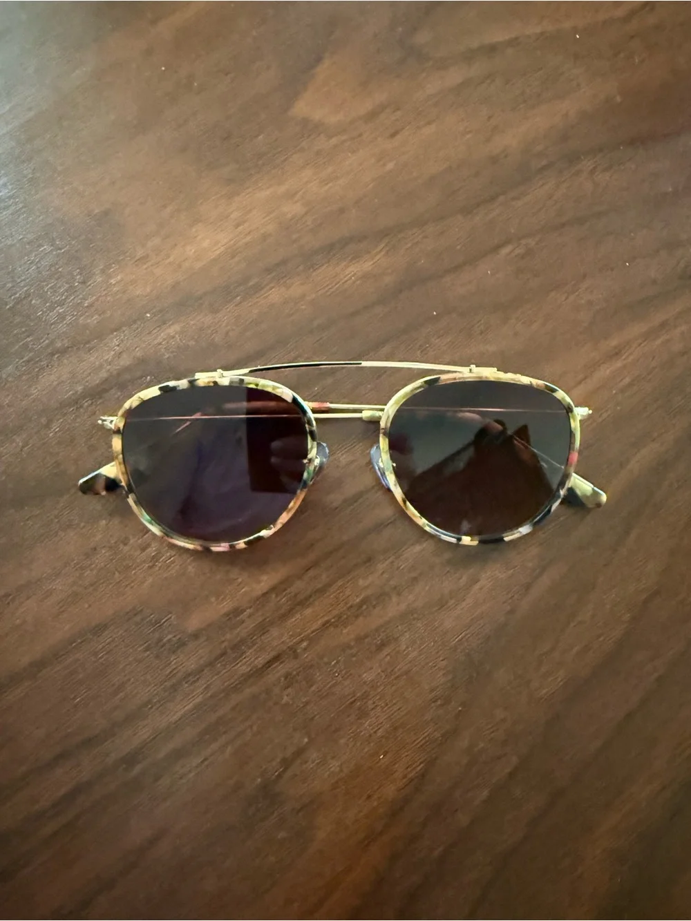 KREWE Tortoiseshell Aviator Sunglasses - Brown Lenses